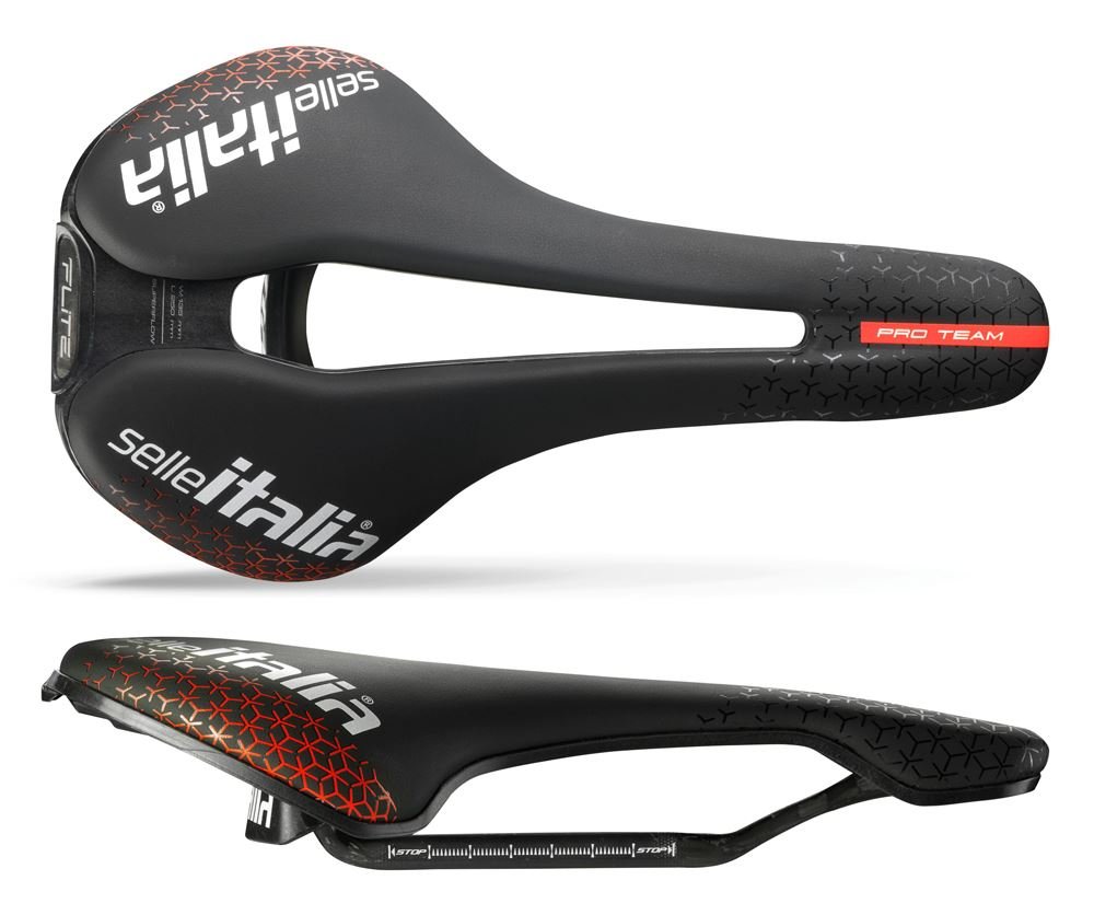 Siodło SELLE ITALIA FLITE BOOST PRO TEAM KIT CARBONIO SUPERFLOW L (id match L3), Carbon Rail+10mm, Fibra-Tek, 170g