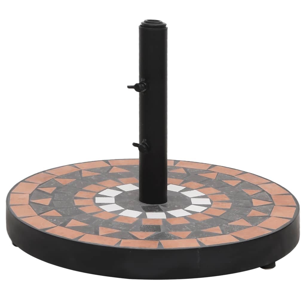 vidaXL Okrągła podstawa pod parasol, terakotowo-biała, 12 kg
