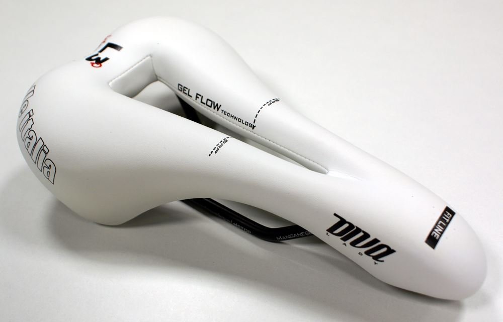 Selle ITALIA Siodło ITALIA DIVA GEL SUPERFLOW L (id match - L3) manganese tube 7, białe, testowe zestaw SIT-0000000000134 (NEW) A-SIT-013H629AH0001