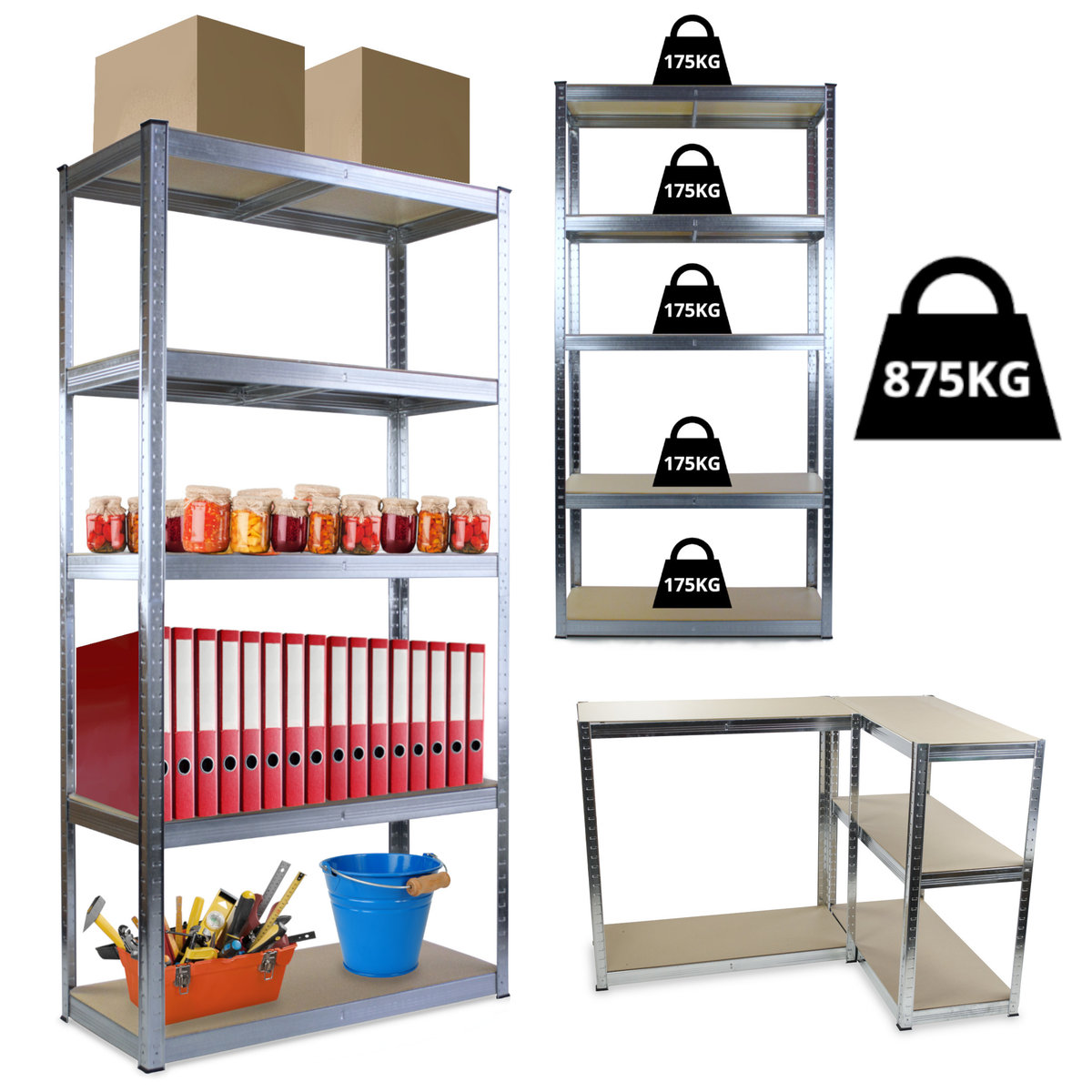Chiccot REGAŁ MAGAZYNOWY METALOWY STOJĄCY 180cm x 90cm x 40cm 175kg RPS 1809040-175