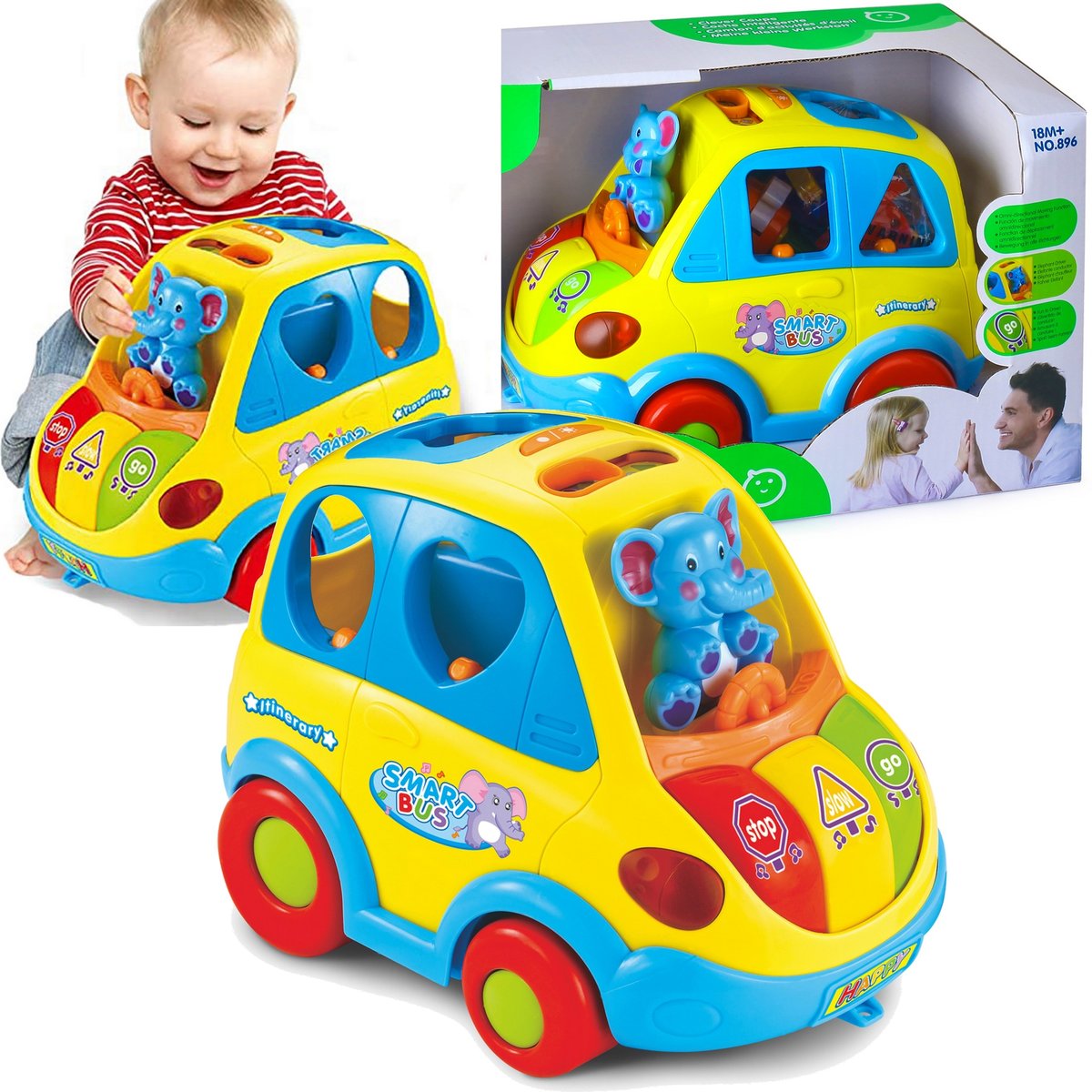 Auto sorter Wesołek muzyczna odbijanka z klockami