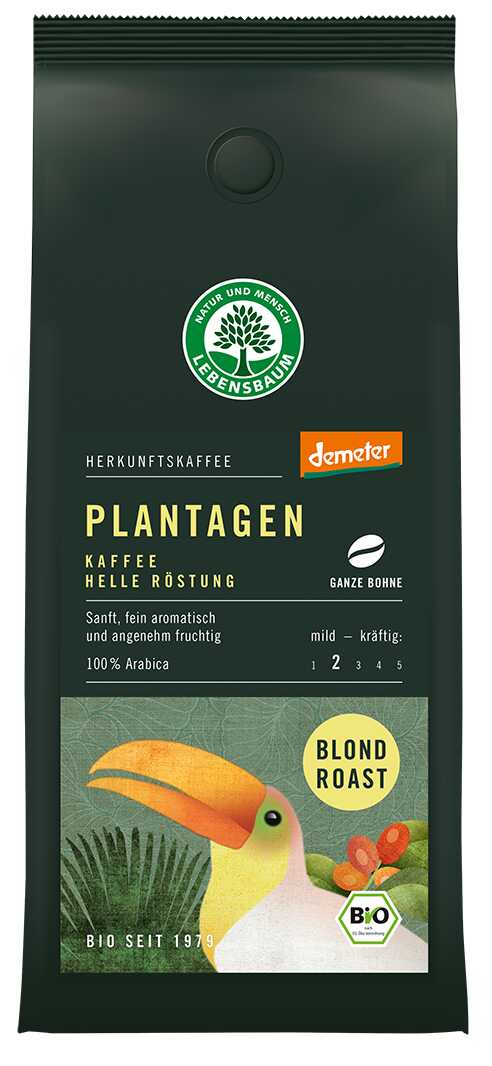 LEBENSBAUM KAWA ZIARNISTA ARABICA JASNOPALONA 100 % BLOND ROAST DEMETER BIO 250 g