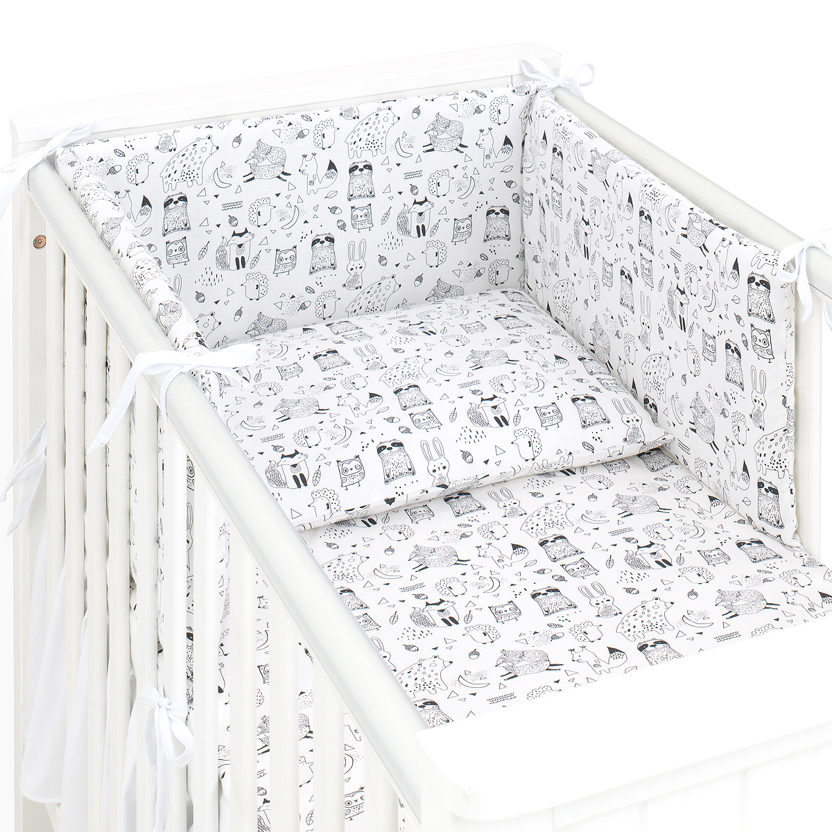 MAMO-TATO 3-el pościel dla niemowląt PREMIUM do łóżeczka 70x140 - Bór biały