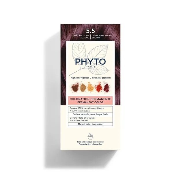 Phyto phytocolor 5.5 JASNY MAHONIOWY BRĄZ farba pielęgnacyjna do włosów z pigmentami roślinnymi