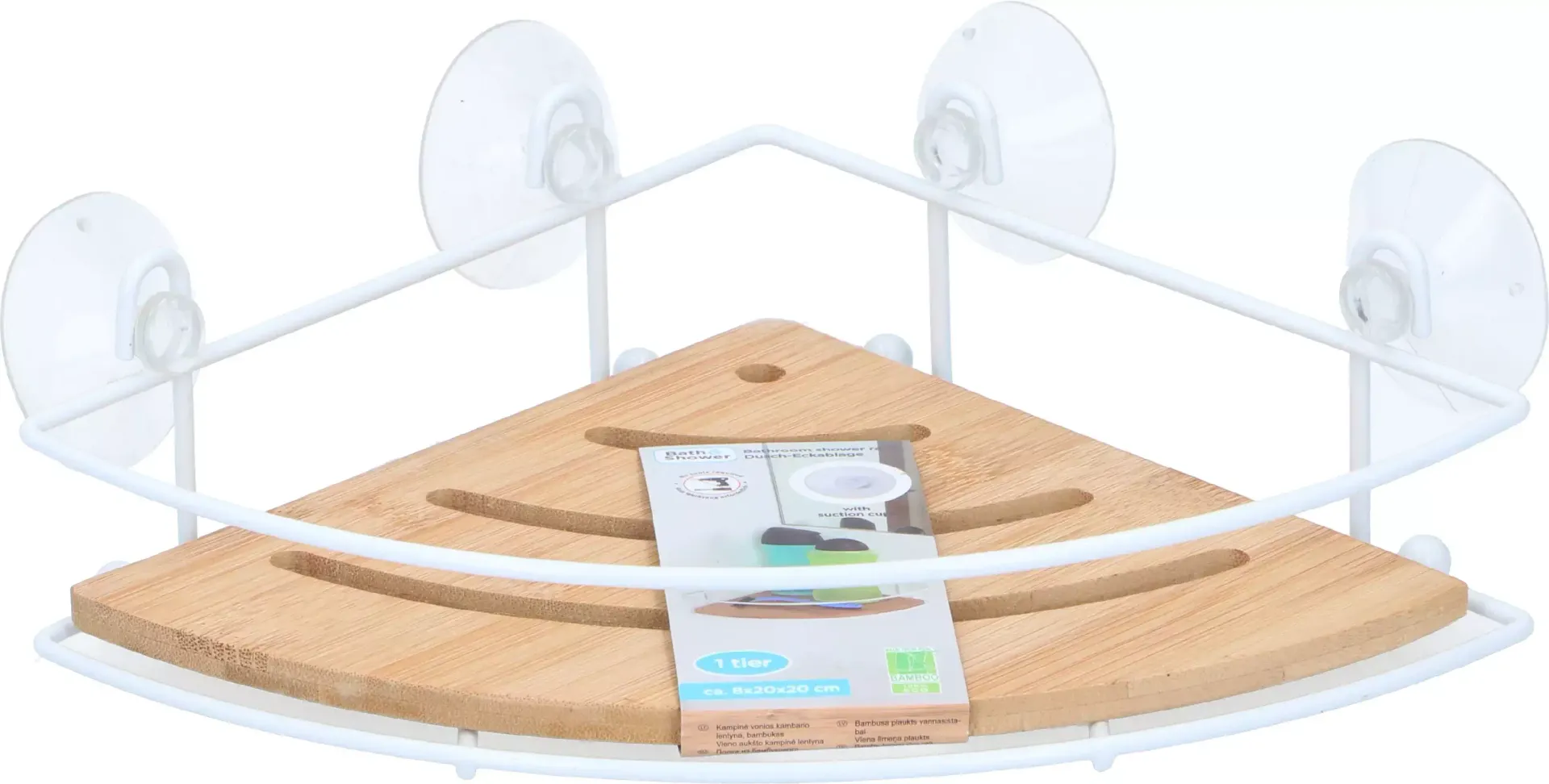 Półka łazienkowa wisząca narożna na przyssawki B&S