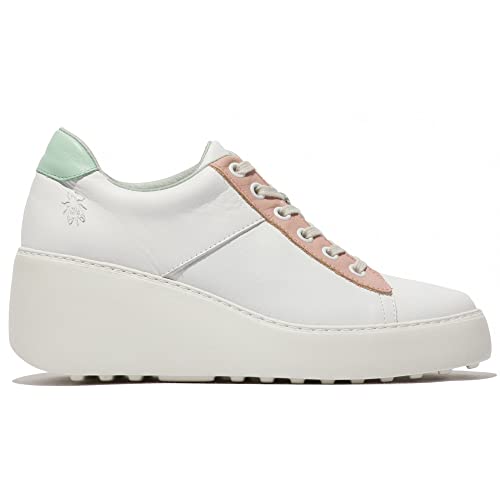 Fly London Damskie trampki DELF580FLY białe/nude/miętowe, 5 UK, Biała mięta nude, 38 EU