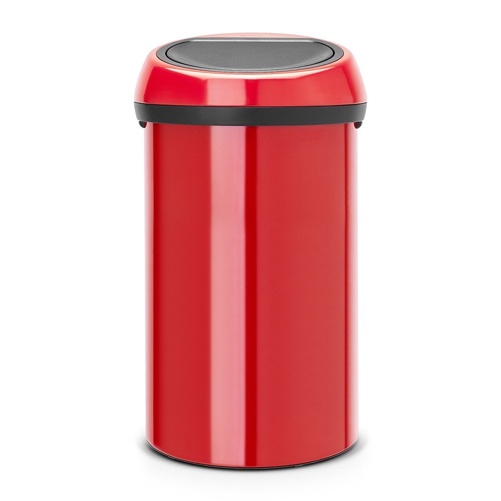 Brabantia Kosz na śmieci Touch Bin 60L Czerwony Passion pokrywa czerwona 402487