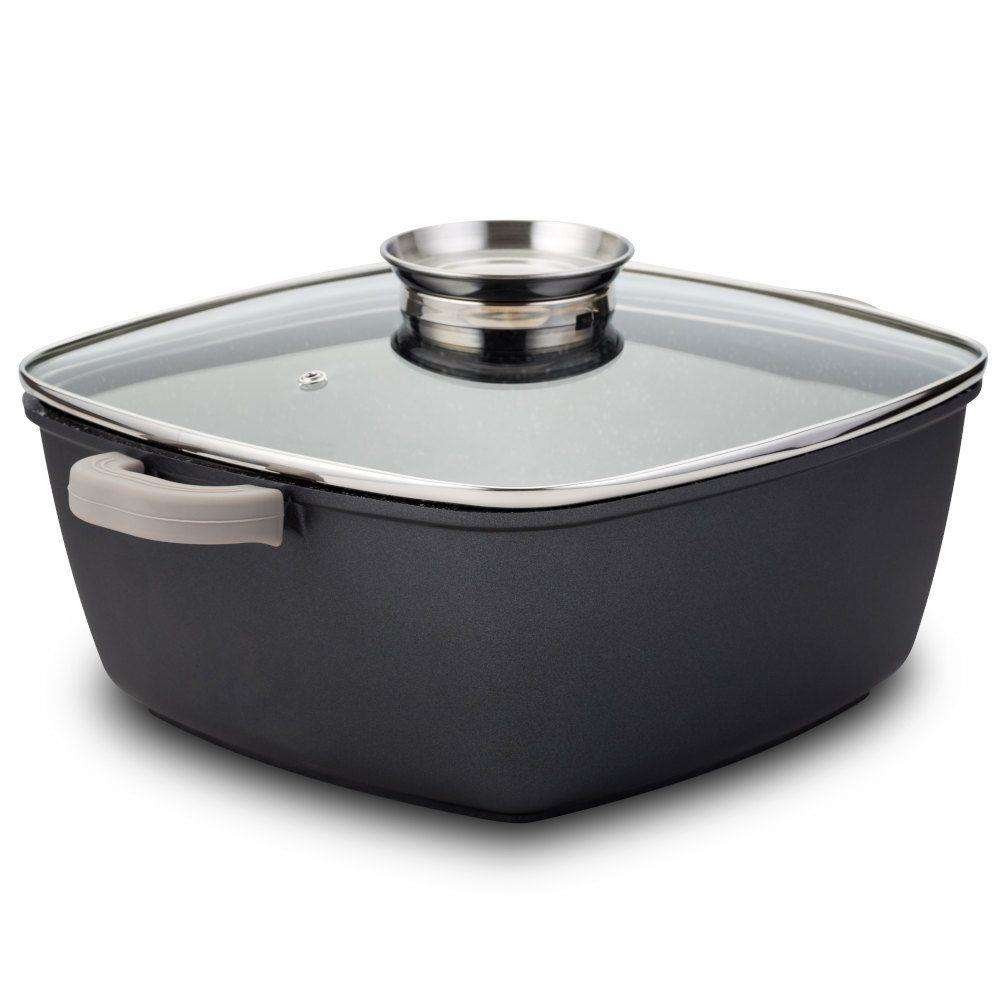 GARNEK KWADRATOWY GRANITOWY 28cm 7.4L NAVA FUNTZIO 128-102