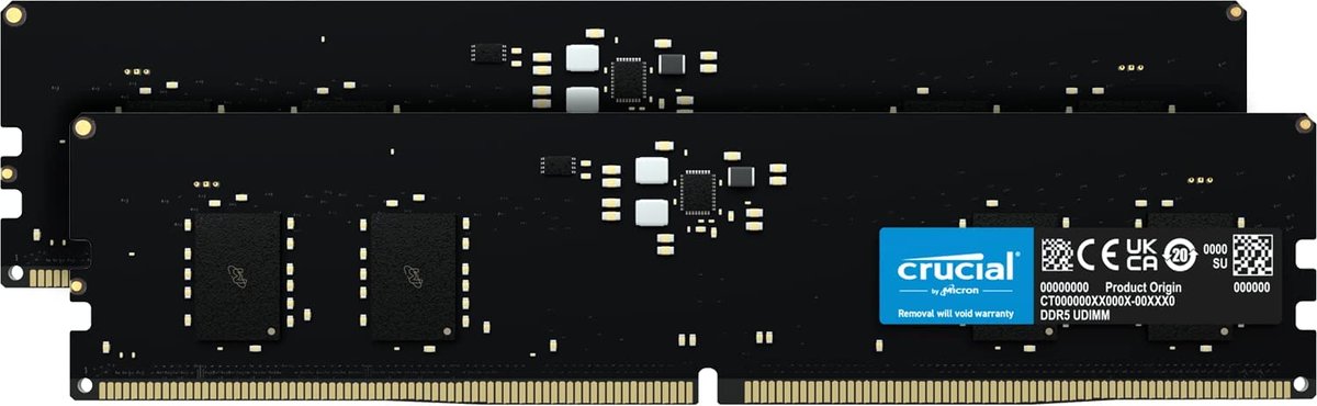 Crucial RAM 2x 8GB DDR5 1Rx8 4800MHz PC5-38400 NON-ECC | CT2K8G48C40U5 CT2K8G48C40U5