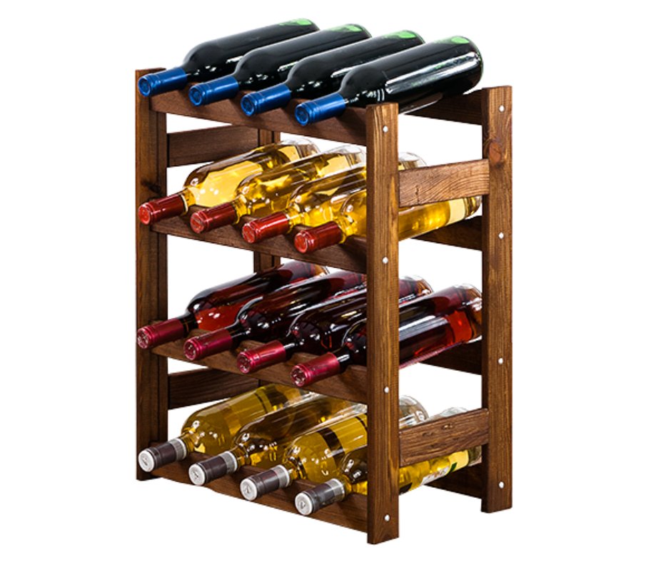 Drewniany regał na wino RW-1 16 butelek Brązowy / Wamar-Sosenka