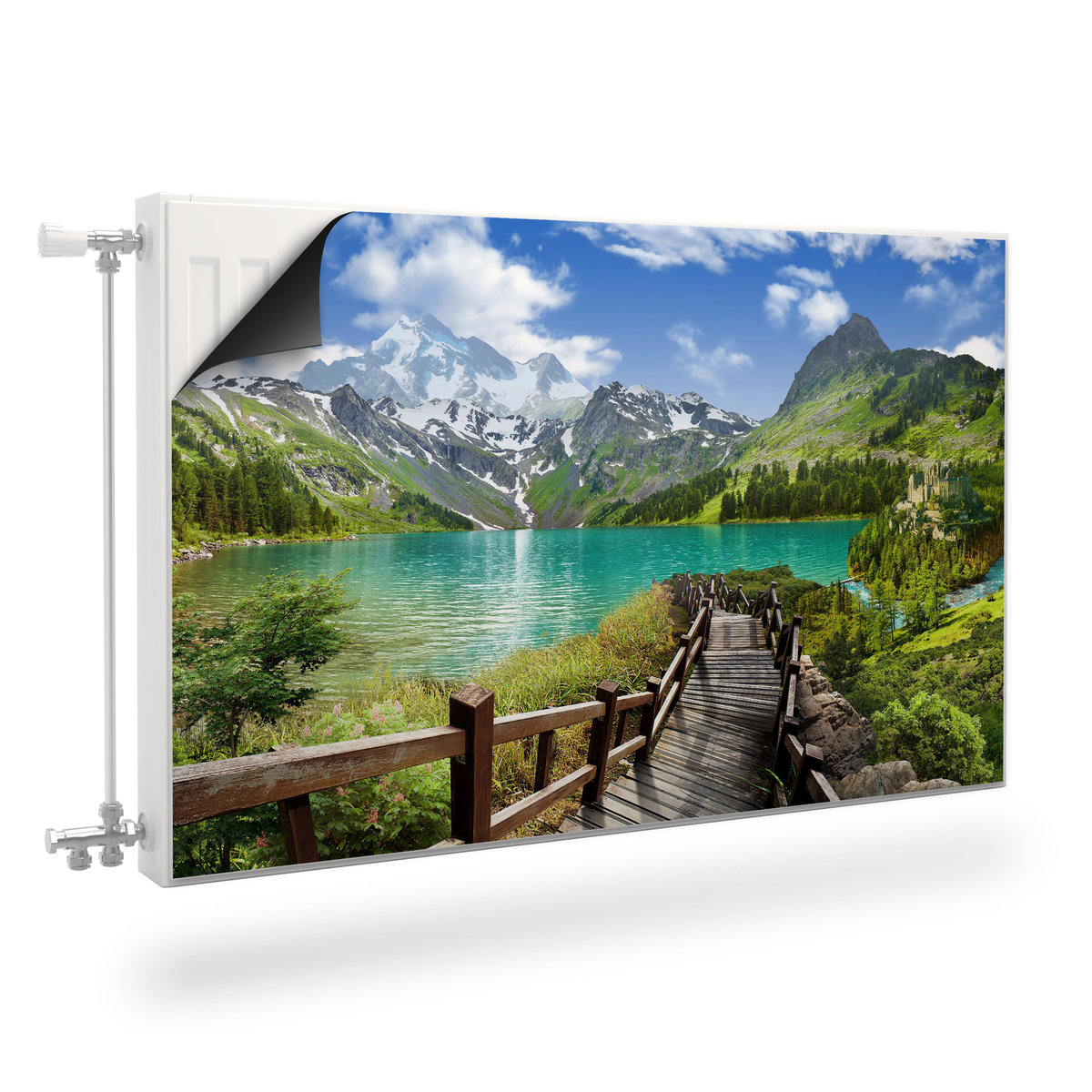 Osłona MAGNETYCZNA Grzejnika Górskie Jezioro 3D Krajobraz Natura 120cm x 60cm