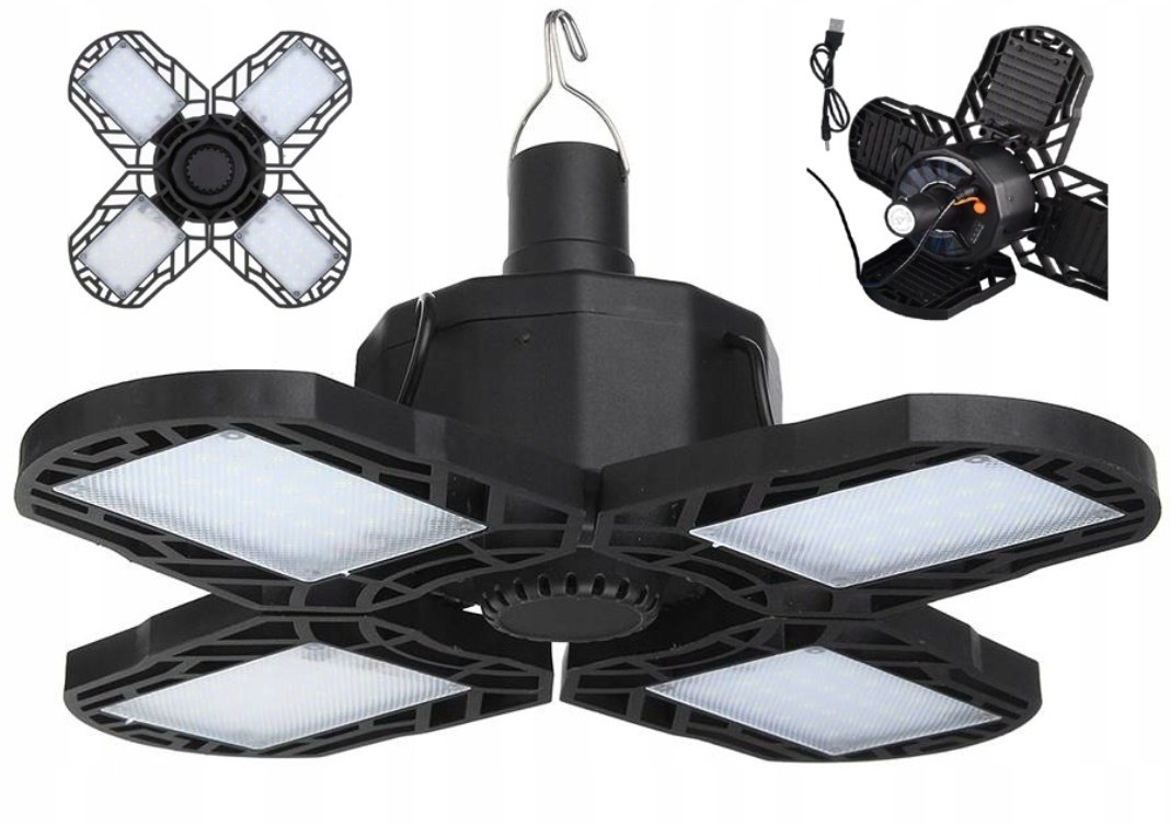 Lampa solarna turystyczna wisząca kempingowa żarówka żyrandol zasilanie solarne