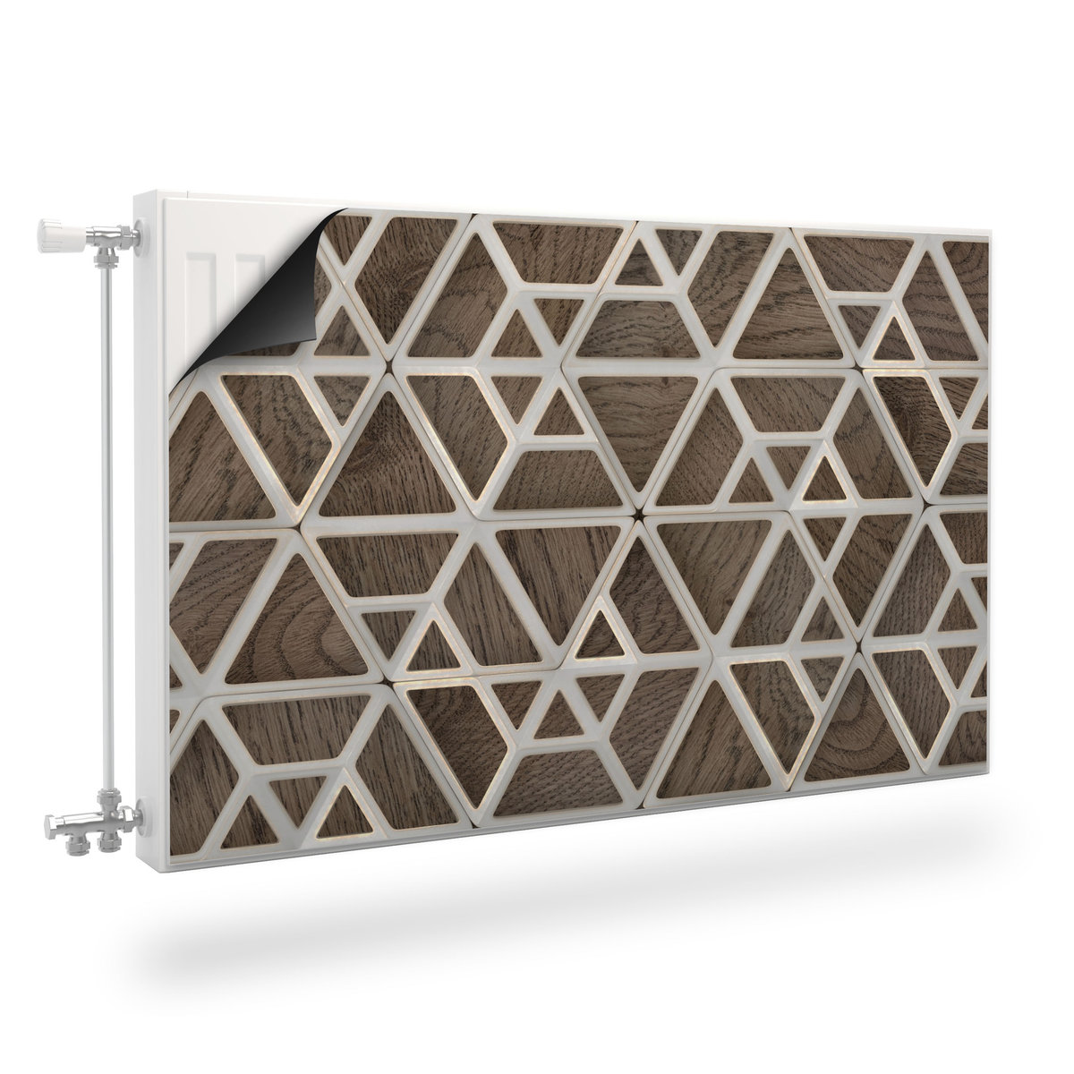 Osłona MAGNETYCZNA Grzejnika Abstrakcja Wzór Imitacja Drewna 120cm x 60cm
