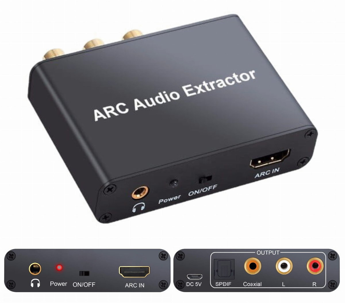 Extractor Ekstraktor Konwerter audio HDMI na Toslink \ Coaxial \ Cinch \ Jack