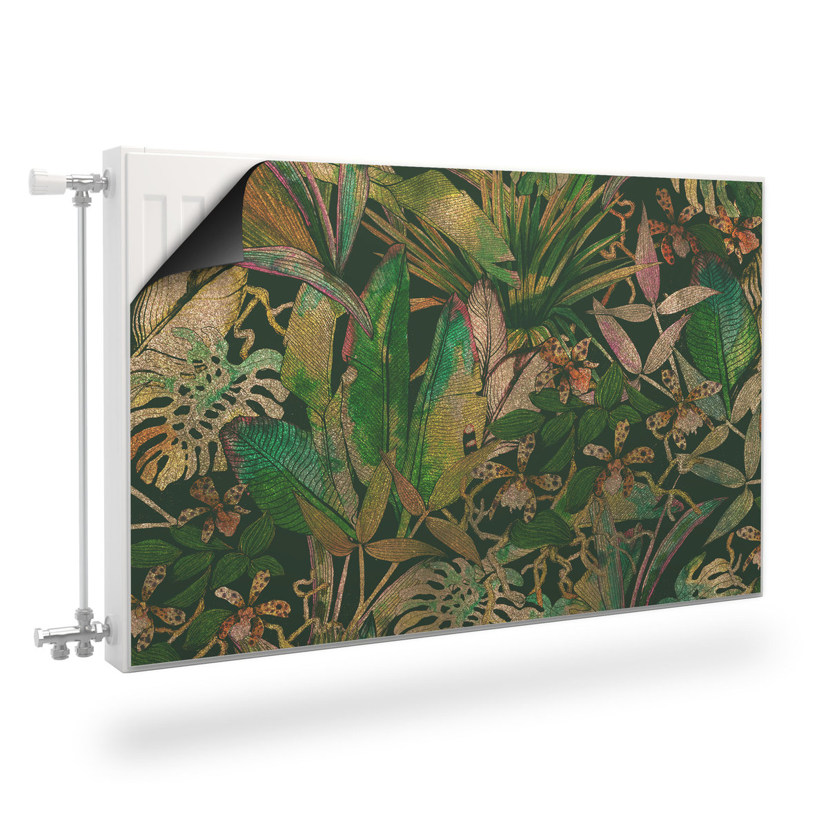 Magnetyczna Osłona Grzejnika TROPIKALNE Liście Rośliny Natura 120cm x 60cm