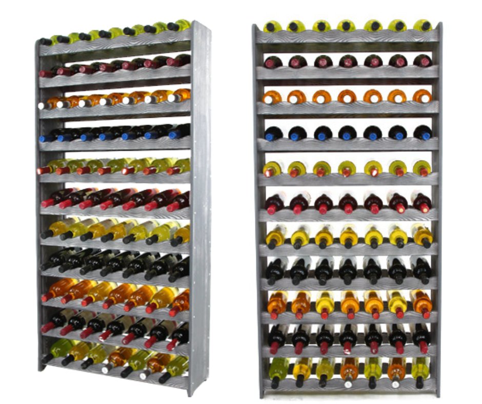 Regał na wino RW-16 77 butelek - Szary Dekor / Wamar-Sosenka