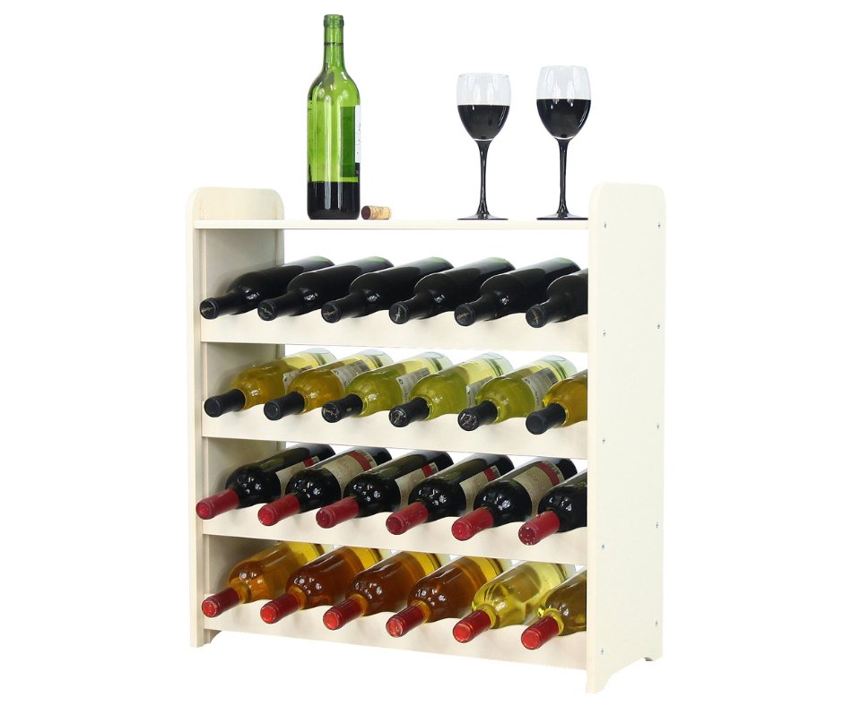 Regał na wino z półką RW-16 24 butelki - Ecru / Wamar-Sosenka