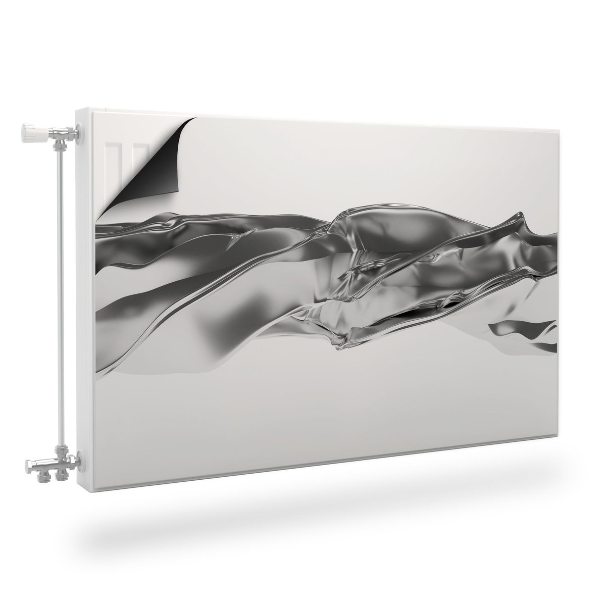 Osłona MAGNETYCZNA Grzejnika Szara Fala 3D Abstrakcja 80cm x 60cm