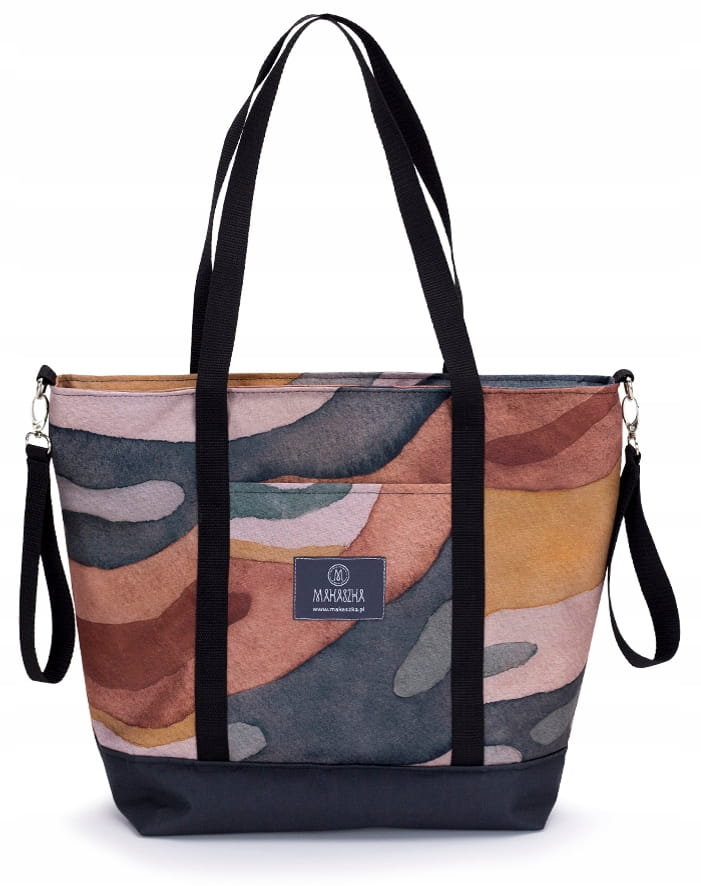 Duża Torba Shopper Bag  Rainbow Mountain Makaszka