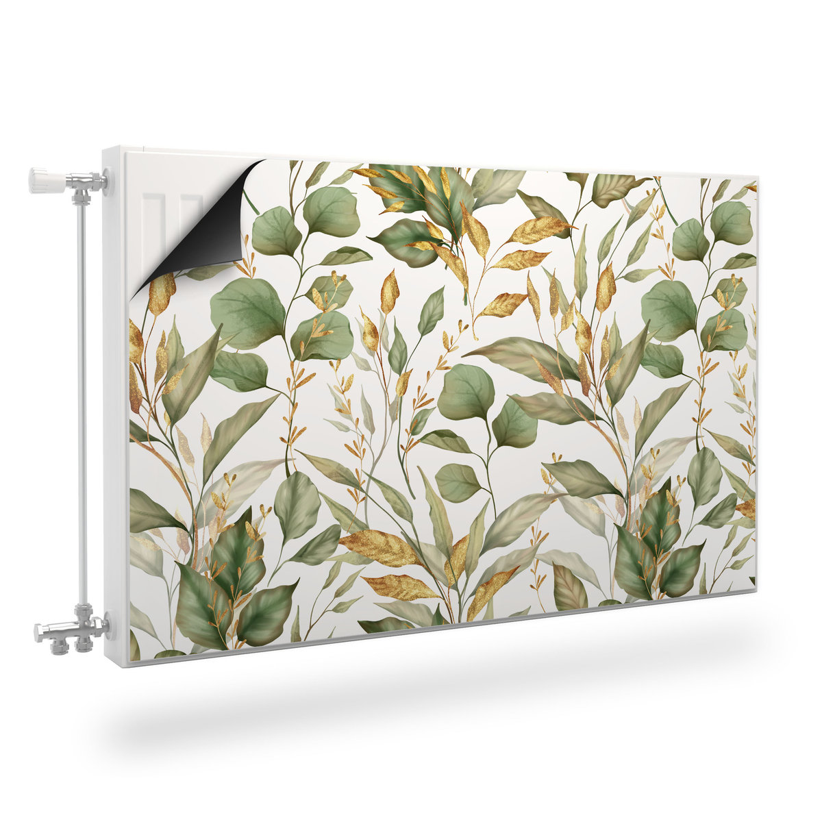 Magnetyczna OSŁONA Grzejnika Akwarelowe Liście Rośliny Natura 90cm x 60cm