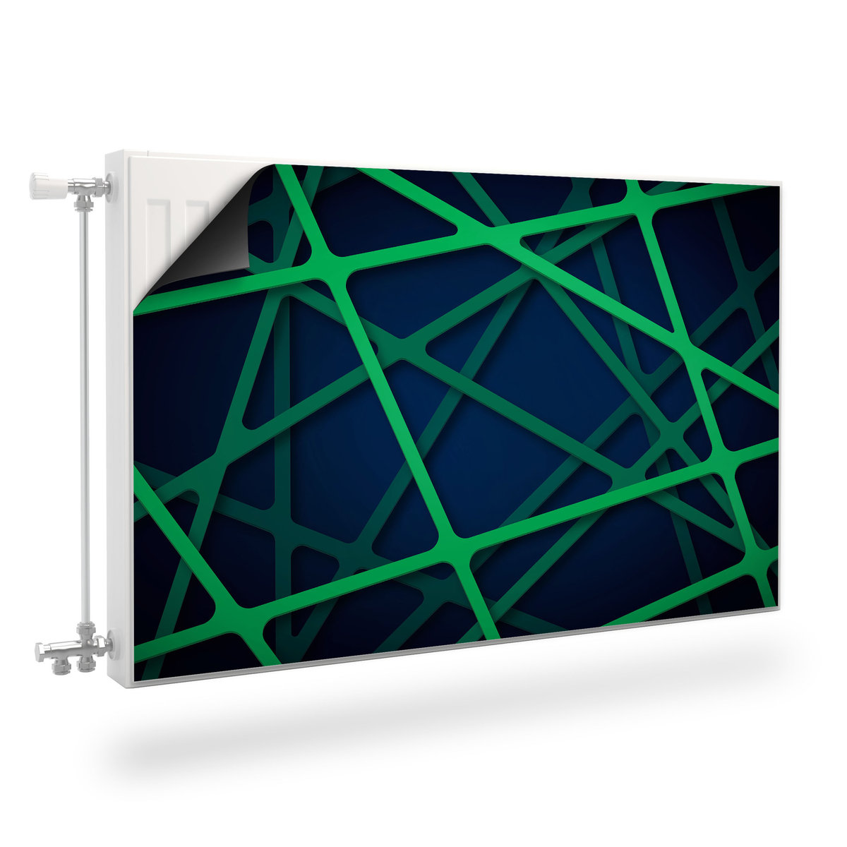 OSŁONA Magnetyczna Na Grzejnika Zielone Linie ABSTRAKCJA 120cm x 60cm