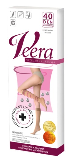 Veera Podkolanówki przeciwżylakowe 40 DEN, kolor Soleil, rozmiar 3/4