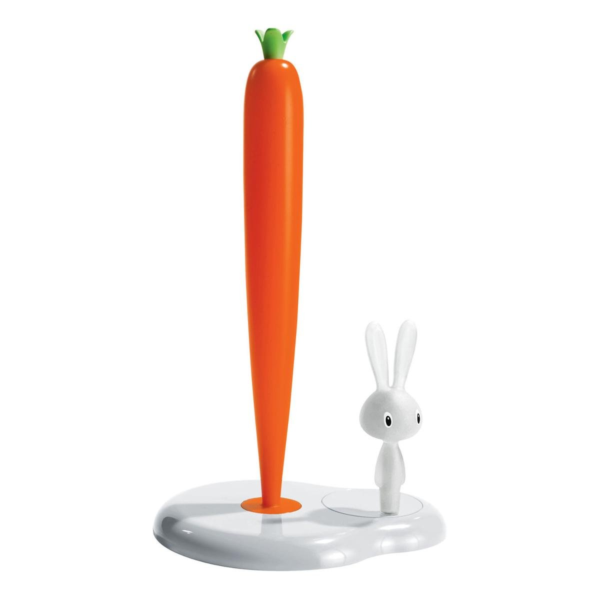 Alessi Bunny & Carrot, Stojak na ręcznik marchewka i królik, pomarańczowo-biały, 29,4 cm