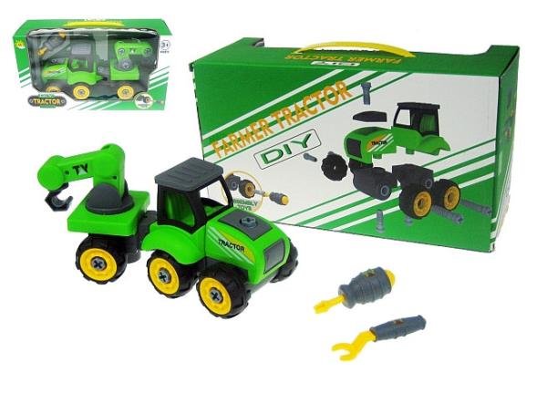 Traktor z przyczepą do rozkręcania 25cm 0597-3 Hipo