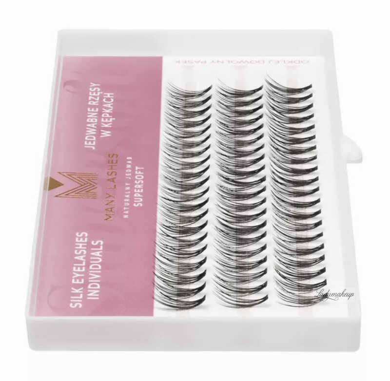 Many Beauty - Many Lashes - Supersoft Silk Eyelashes Individuals - Jedwabne rzęsy w kępkach - 20DCC 16mm