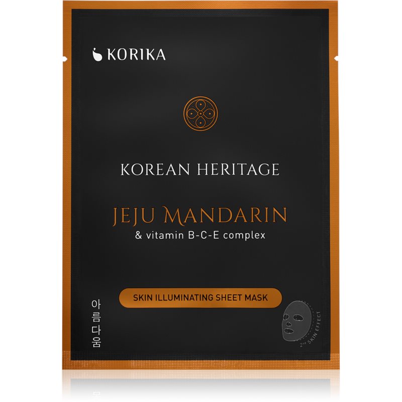 KORIKA Korean Heritage Jeju Mandaring & Vitamin B-C-E Complex Skin Illuminating Sheet Mask maska rozświetlająca w płacie Jeju mandarin & vitaminc B-C-E complex sheet mask
