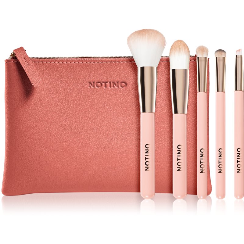 Notino Joy Collection Brush set with pouch zestaw podróżny pędzli z kosmetyczką