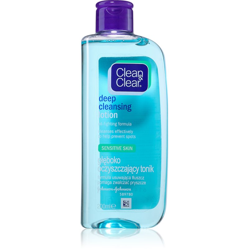 JOHNSON Clean&Clear Głęboko oczyszczający tonik do twarzy do skóry wrażliwej 200ml 511016606