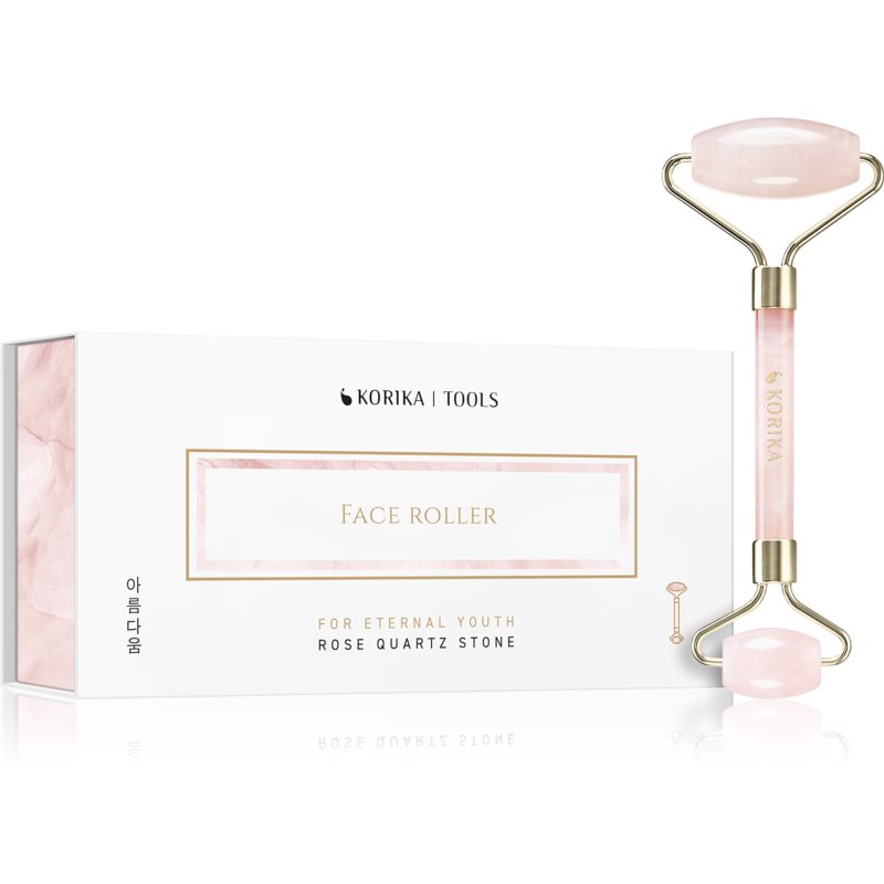 KORIKA Tools Face Roller Rose Quartz Stone wałek do masażu do twarzy i szyi Quartz Roller Pink 1 szt.