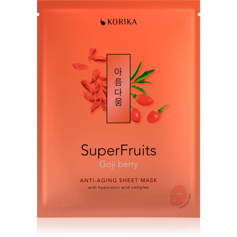 KORIKA SuperFruits Goji Berry - Anti-aging Sheet Mask odmładzająca maseczka do twarzy Goji berry 25 g