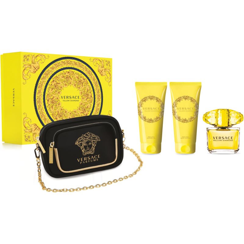 Versace Yellow Diamond zestaw Edp 90 ml + Mleczko do ciała 100 ml + Żel pod prysznic 100 ml + Torebka dla kobiet