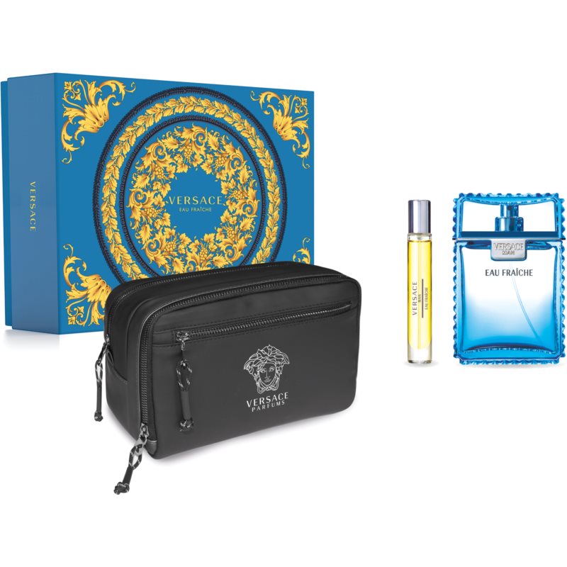 Versace Man Eau Fraiche zestaw Edt 100 ml + Edt 10 ml + Kosmetyczka dla mężczyzn