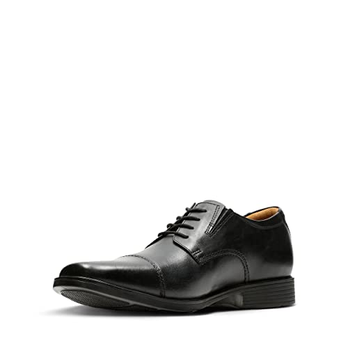 Clarks Czapka męska Tilden Derbys, Czarna skóra, 41 EU