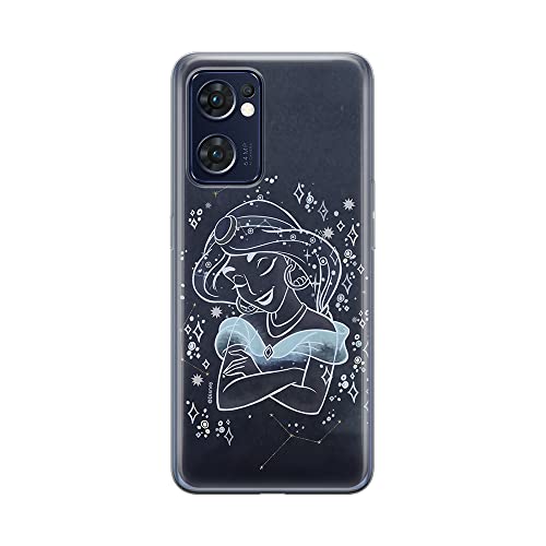 ERT GROUP etui na telefon Oppo RENO 7 5G, case oryginalny i oficjalnie licencjonowany przez Disney, wzór Jasmine 007, optymalnie dopasowane, plecki z TPU, Granatowy
