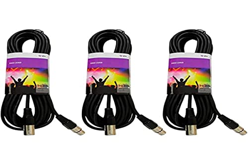 QTX - 3 kable DMX 10 m do DJ, dyskotek, świateł