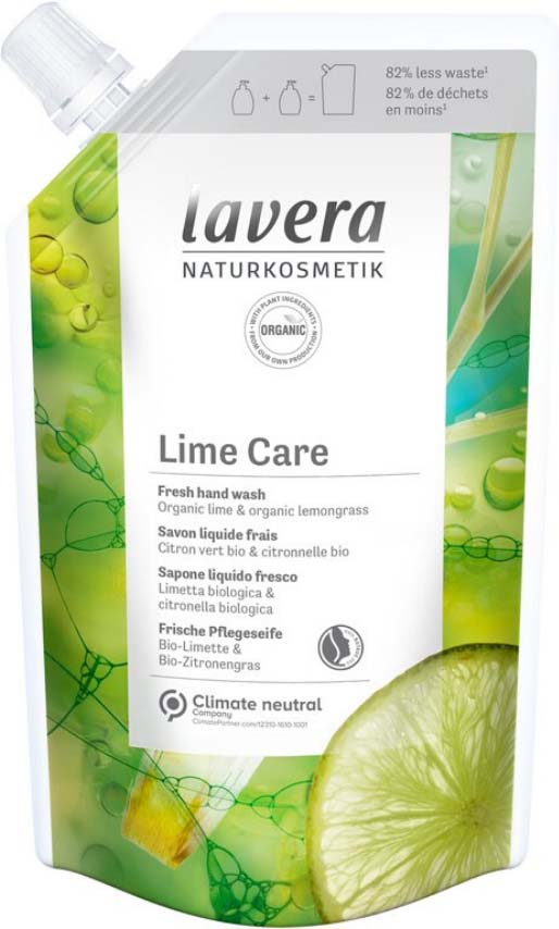 Lavera Refill Pouch Lime Care Hand Wash 500 ml - opakowanie uzupełniające mydła do rąk 500 ml