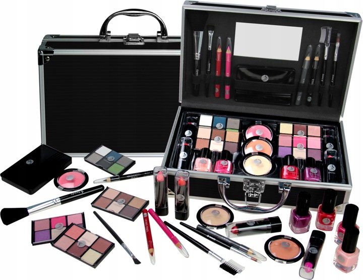 2K 2K Fabulous Beauty Train Case Black zestaw Paletka do makijażu dla kobiet