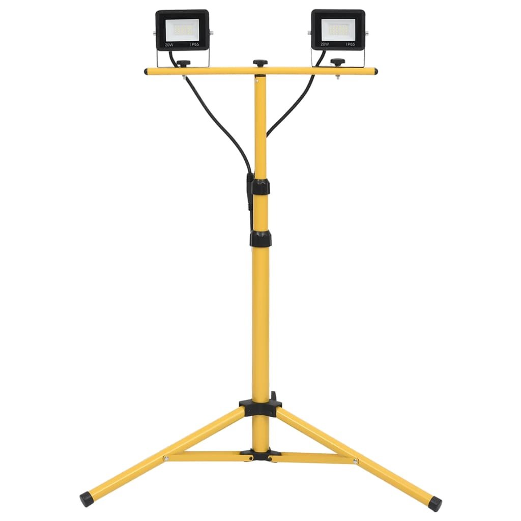 vidaXL Reflektor LED ze stojakiem 2x20 W zimne białe światło 149659