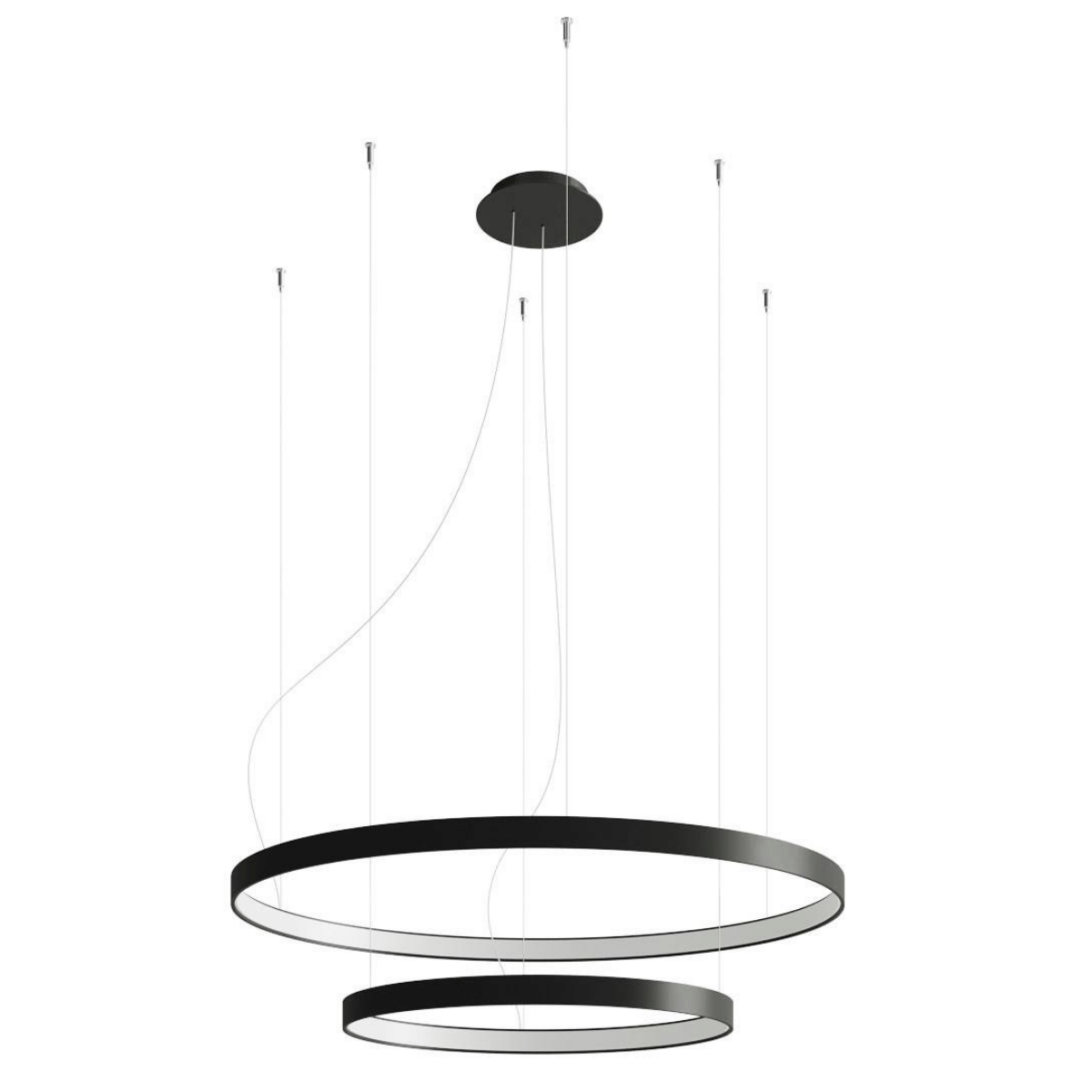 Zwisowa lampa ring Rio TH.212 Thoro LED 80W 4000K modernistyczna czarna