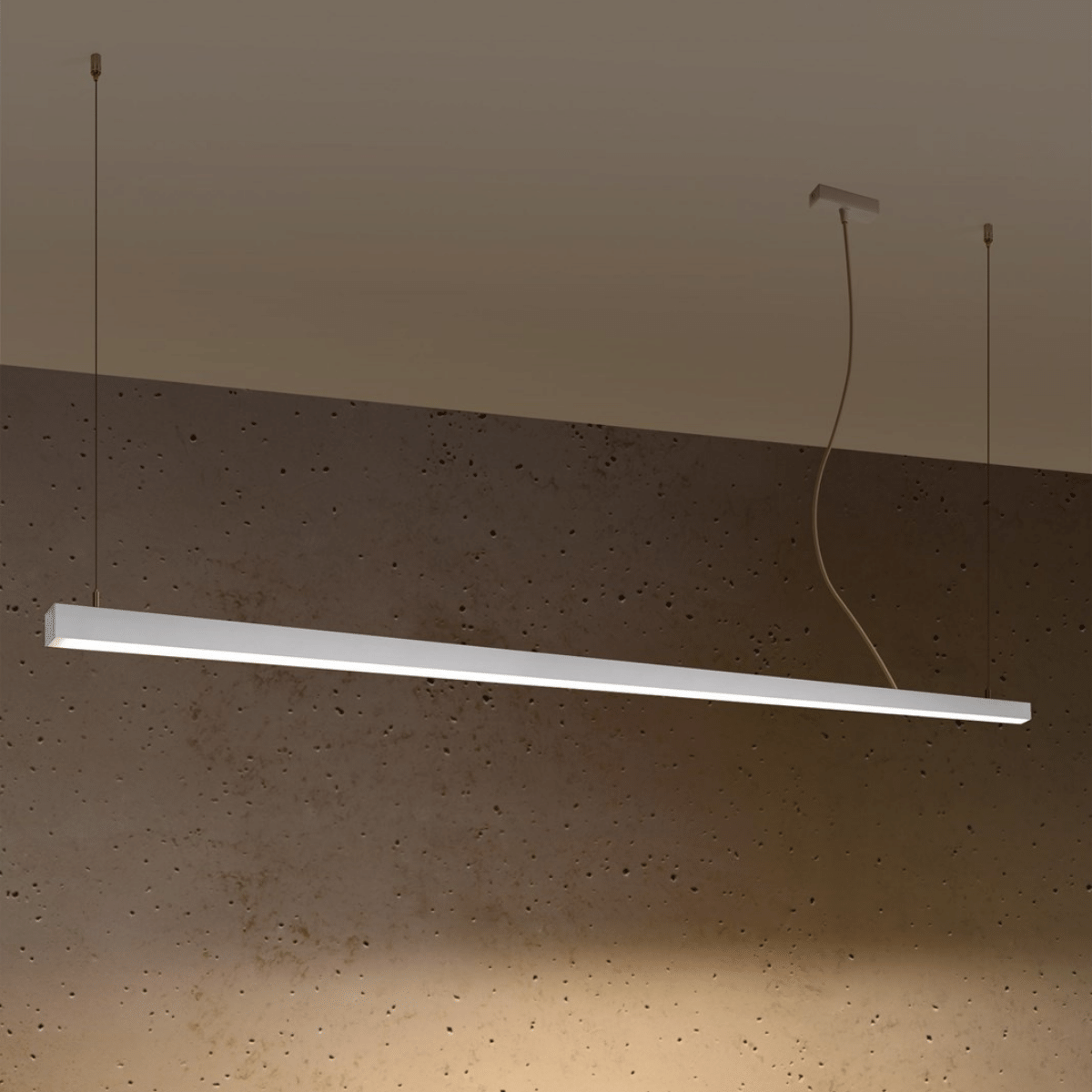 Wisząca lampa Pinne TH.228 Thoro LED 50W 3000K listwa nad wyspę biała
