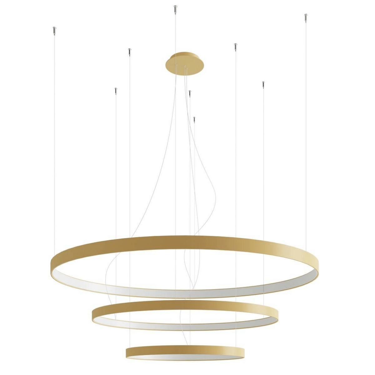 Designerski żyrandol Rio TH.173 Thoro LED 150W 3000K koła złoty