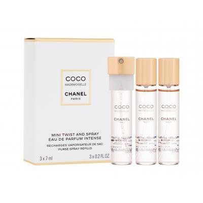 Chanel Coco Mademoiselle Intense 3x7ml woda perfumowana wkłady + atomizer