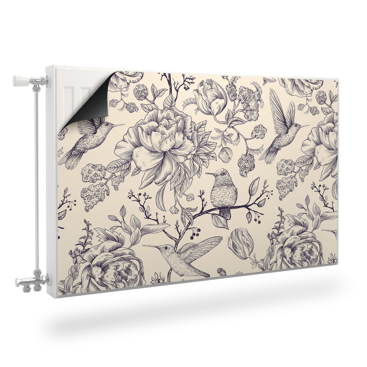 MAGNETYCZNA Mata Na Grzejnik PTAKI Kwiaty Rośliny 120cm x 60cm