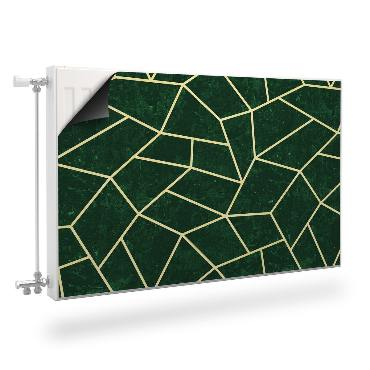 Mata Magnetyczna Na Kaloryfer Zielony MARMUR Wzór Geometryczny 110cm x 60cm
