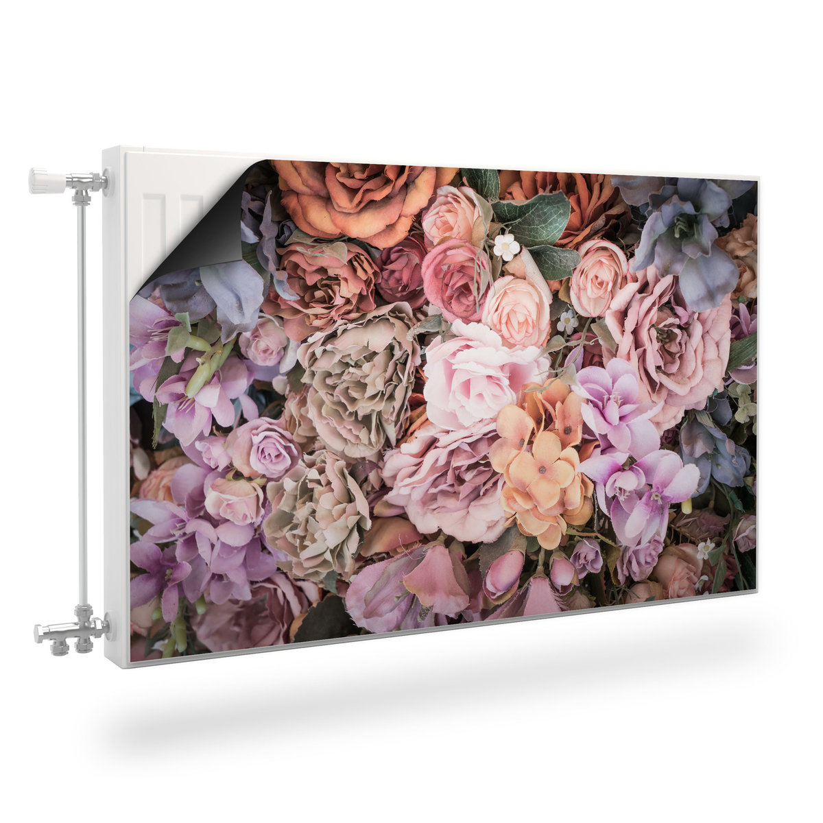 Mata MAGNETYCZNA Na Kaloryfer Bukiet Kwiatów Styl Retro 80cm x 60cm