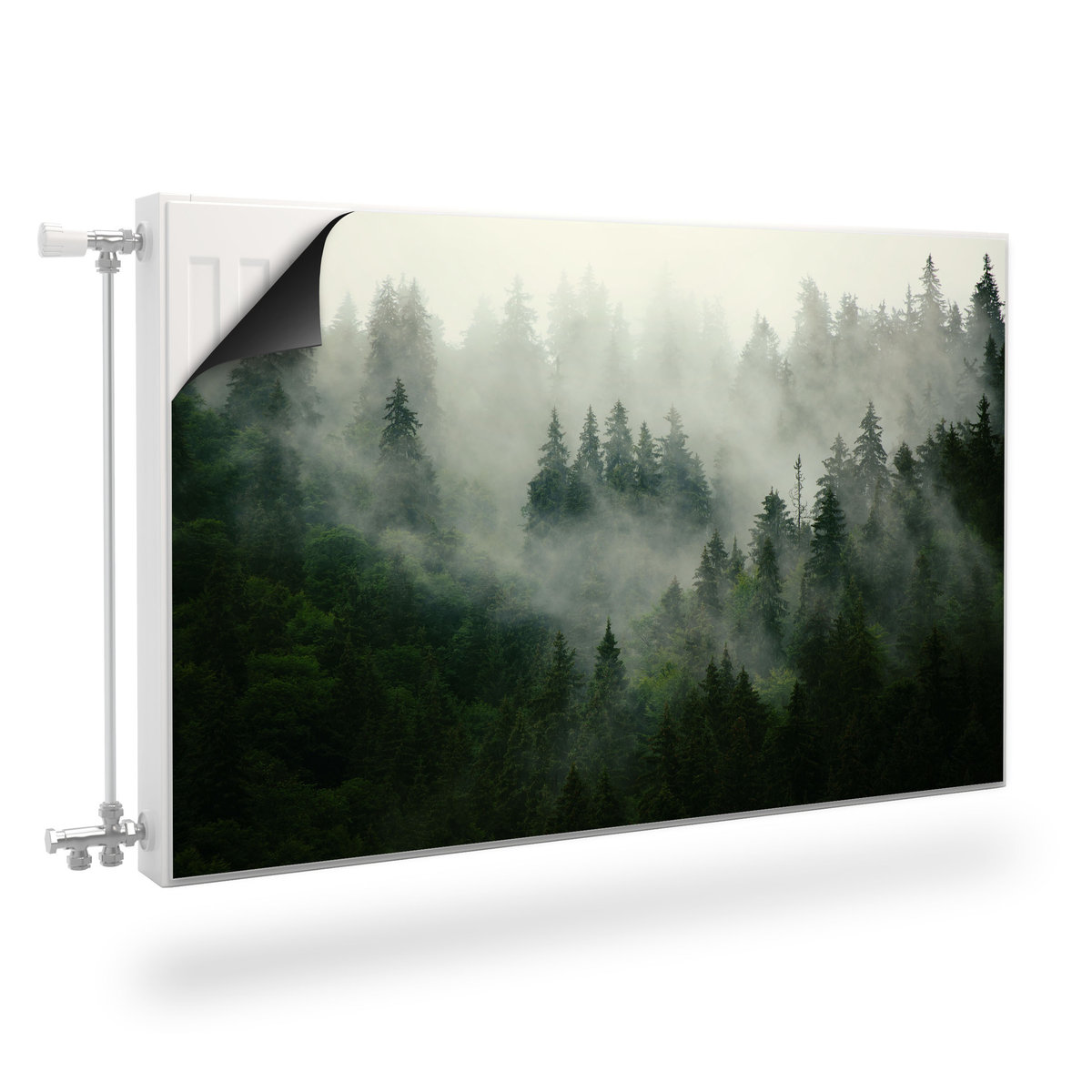 Mata MAGNETYCZNA Kaloryfera Krajobraz LAS We Mgle Natura 100cm x 60cm